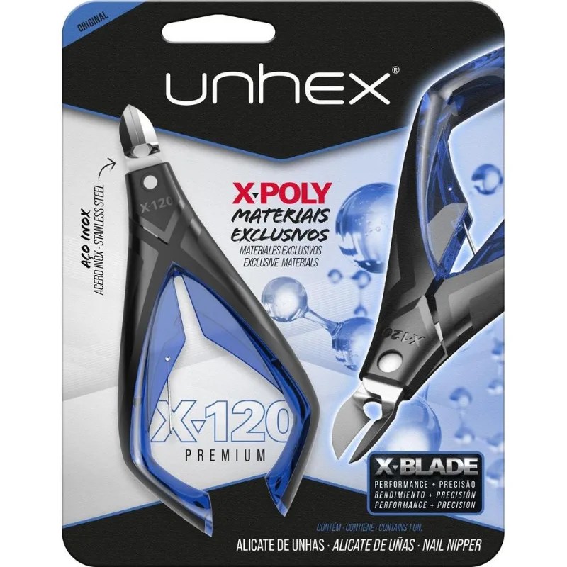 Alicate Para Cutícula Merheje Unhex Azul X-120 (MP)