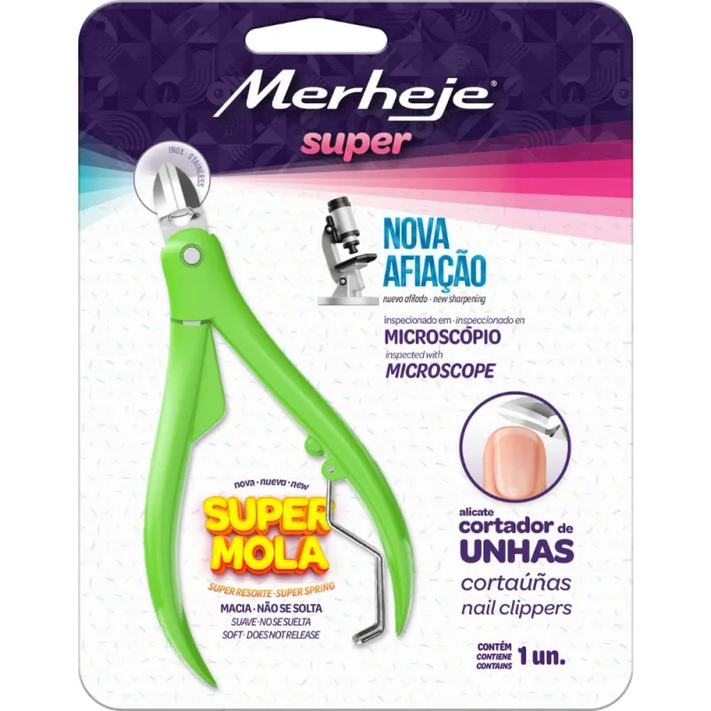 Alicate Cortador de Unhas Merheje Super Verde 1 unidade - MICHEL MERHEJE - Beleza