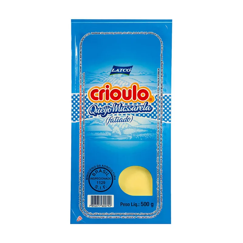 Queijo Mussarela Fatiado Crioulo 500g