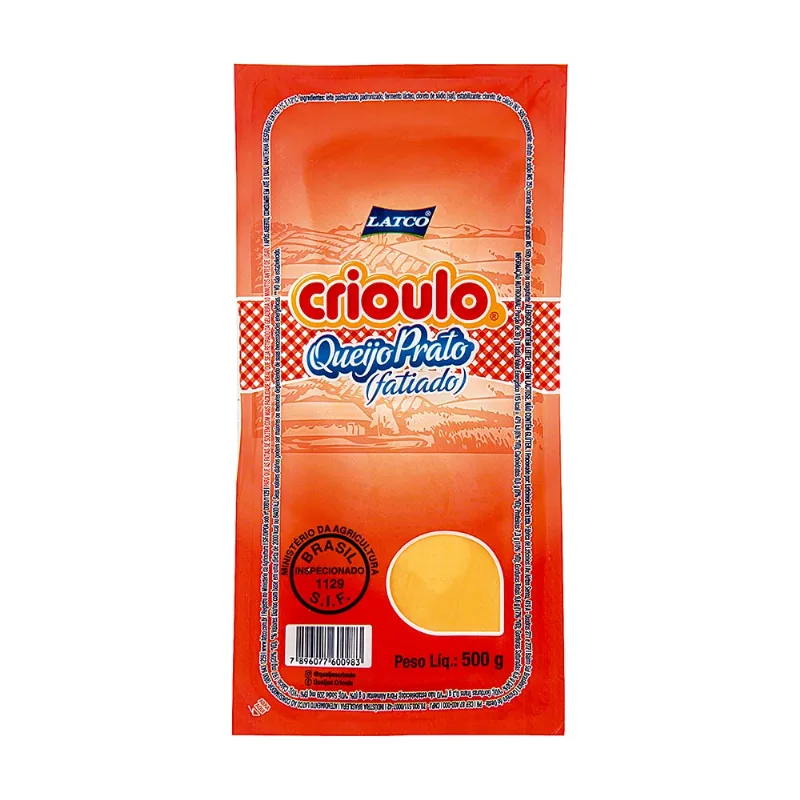 Queijo Prato Fatiado Crioulo 500g