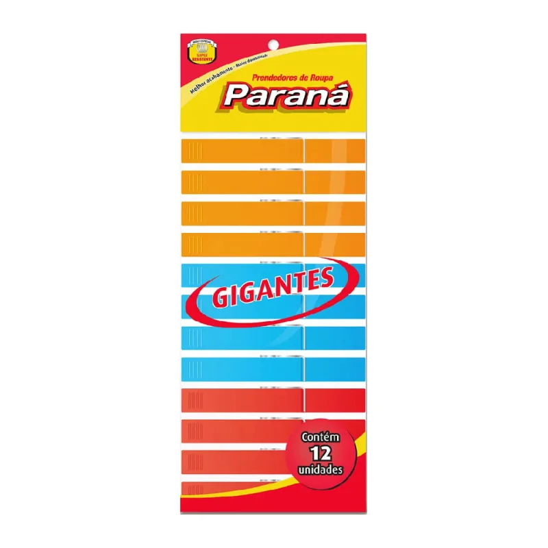 Prendedor de Roupa Paraná Plástico Gigante com 12 Unidades - SEM MARCA - Limpeza
