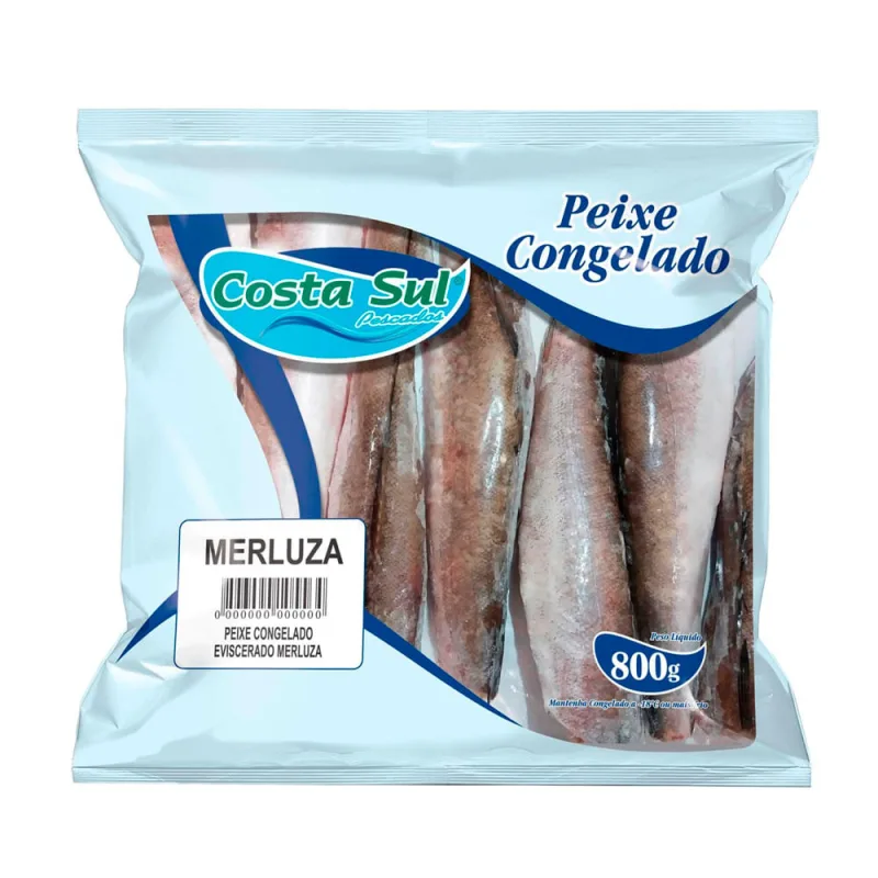 Peixe Merluza Costa Sul Eviscerado Congelado 800g - Costa Sul