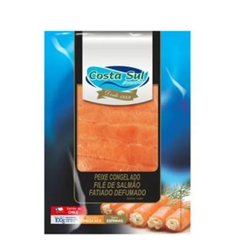 Filé de Salmão Costa Sul Fatiado Defumado Congelado 100g - Costa Sul - Peixaria