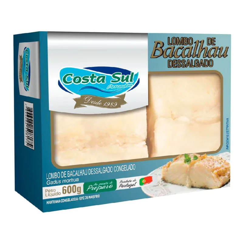 Bacalhau Costa Sul Posta Congelado 600g - Costa Sul - Peixaria