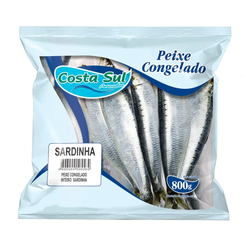 Sardinha Costa Sul Inteira Congelada 800g - Costa Sul - Peixaria