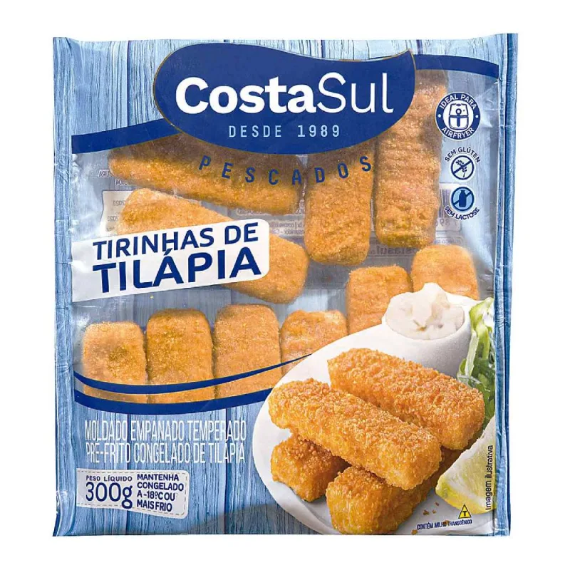 Tirinhas de Tilápia Costa Sul Congelado 300g - Costa Sul - Peixaria