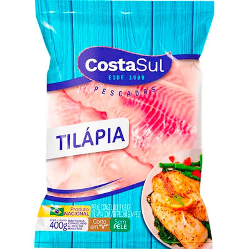 Filé de Peixe Tilápia Costa Sul Cong 400g