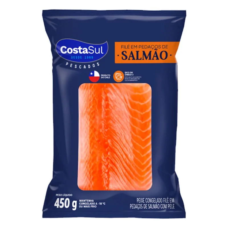 Filé De Salmão Costa Sul Com Pele 450g