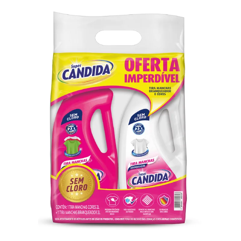 Pack Tira Manchas Cândida Misto Colors e White 2 litros Cada
