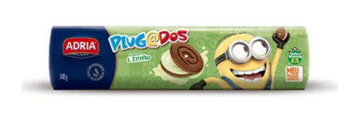 Biscoito Chocolate Recheio Limão Adria Plugados Pacote 140g - ADRIA - Mercearia