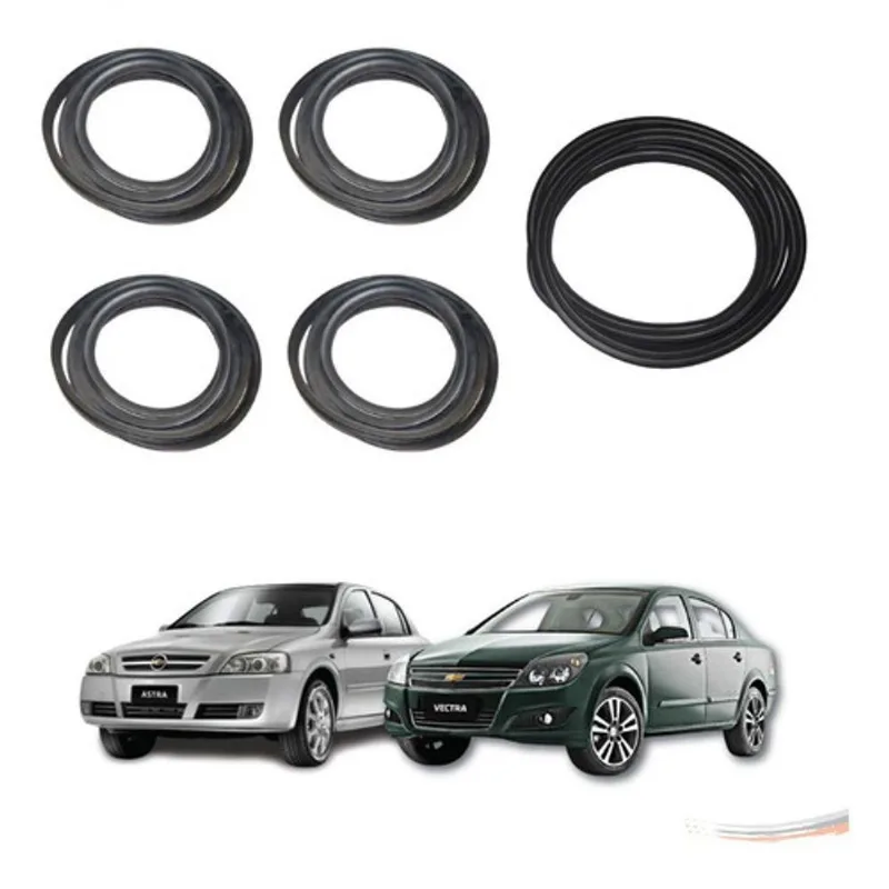 Kit Borracha De Vedação Automotiva Para Portas E Porta-malas Astra Vectra Após 95 Preto Uniflex