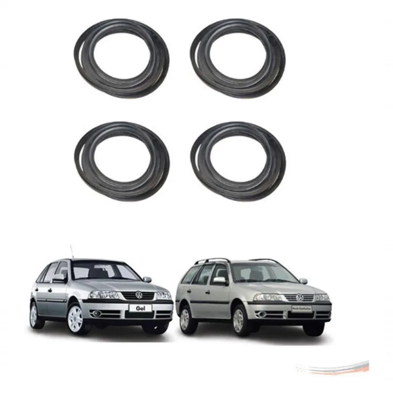 Kit Borrachas De Vedação Automotiva 4 Portas Linha Premium Gol Parati G2 G3 G4 Volkswagen Preta