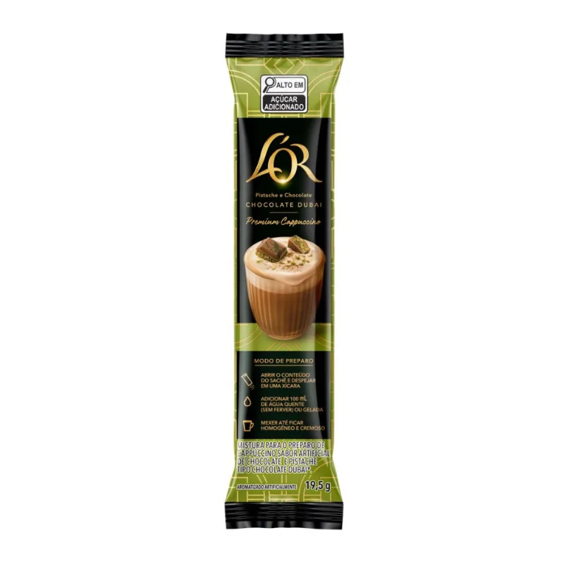Cappuccino Solúvel Pistache e Chocolate L'or 19,5g