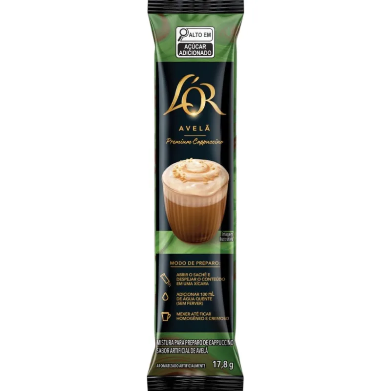 Cappuccino Solúvel Avelã L'or Premium 17,8g