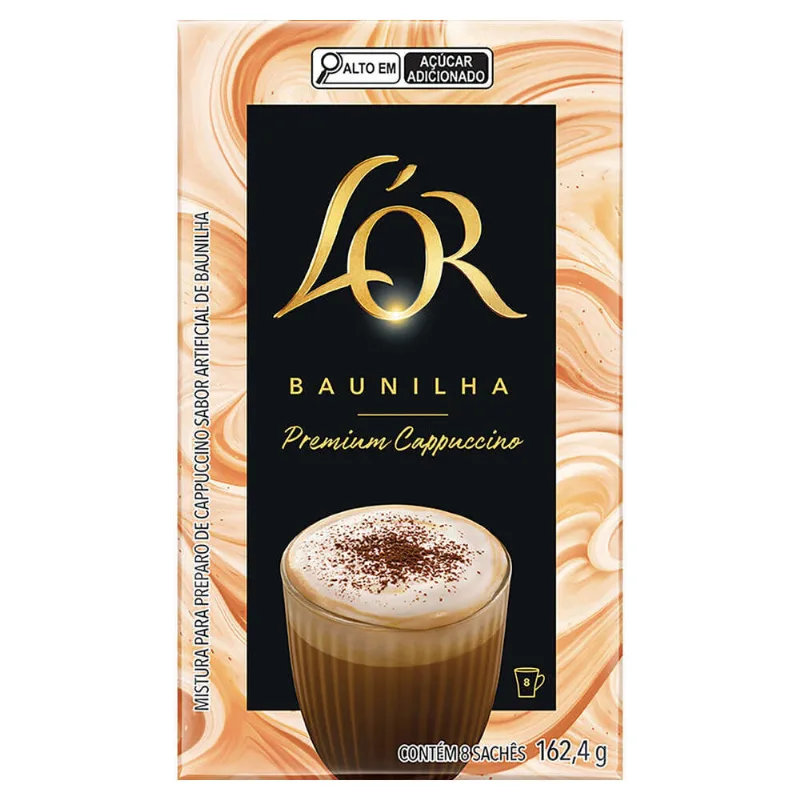Cappuccino Premium Solúvel L'Or Baunilha 8 Unidades