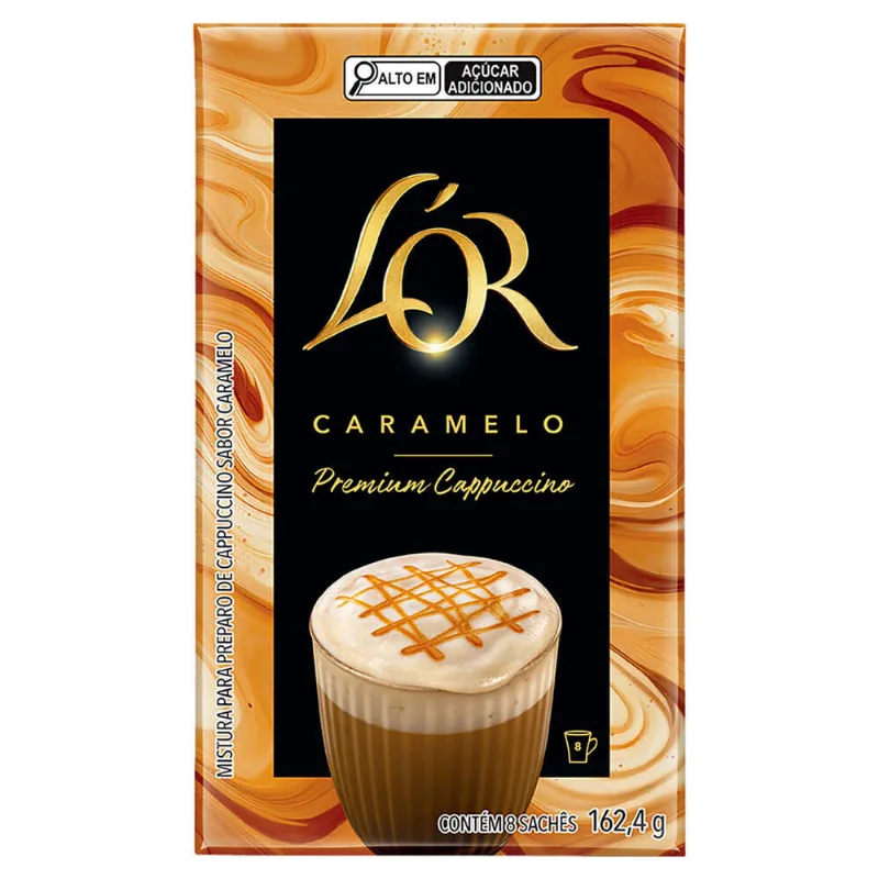 Cappuccino Premium Solúvel L'Or Caramelo 8 Unidades