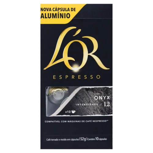 Café Em Cápsula Torrado E Moído Espresso Onyx L Or Caixa 52g 10 Unidades - ONYX - Mercearia