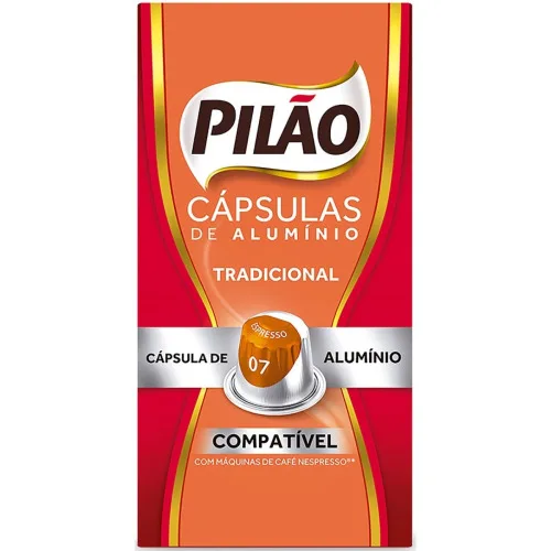 Café Em Cápsula Torrado E Moído Espresso 07 Pilão Caixa 52g 10 Unidades - PILAO