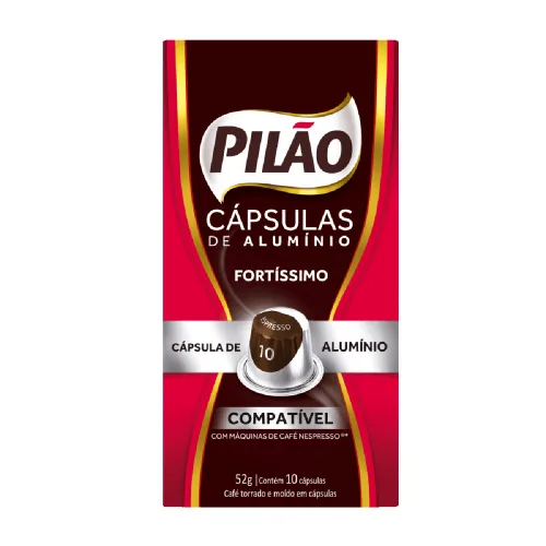 Café Em Cápsula Torrado E Moído Espresso 10 Pilão Caixa 52g 10 Unidades - PILAO - Mercearia