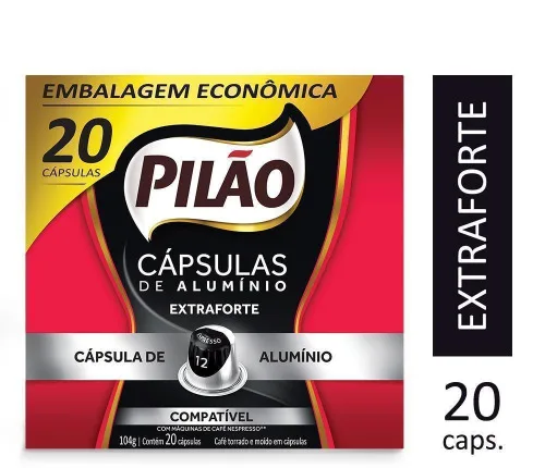 Café Em Cápsula Torrado E Moído Espresso 12 Pilão Caixa 104g 20 Unidades Embalagem Econômica - PILAO - Mercearia