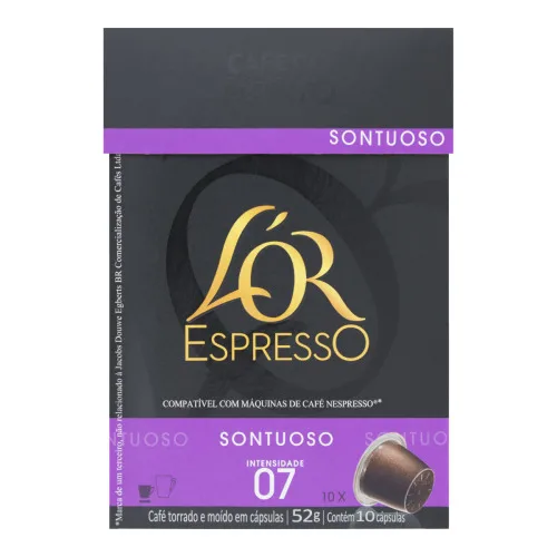 Café Em Cápsula Torrado E Moído Espresso Sontuoso L Or Caixa 52g 10 Unidades - Café do Ponto - Mercearia