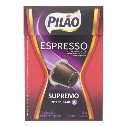 Café Em Cápsula Torrado E Moído Espresso Supremo Pilão Caixa 52g 10 Unidades - CAFE PILAO
