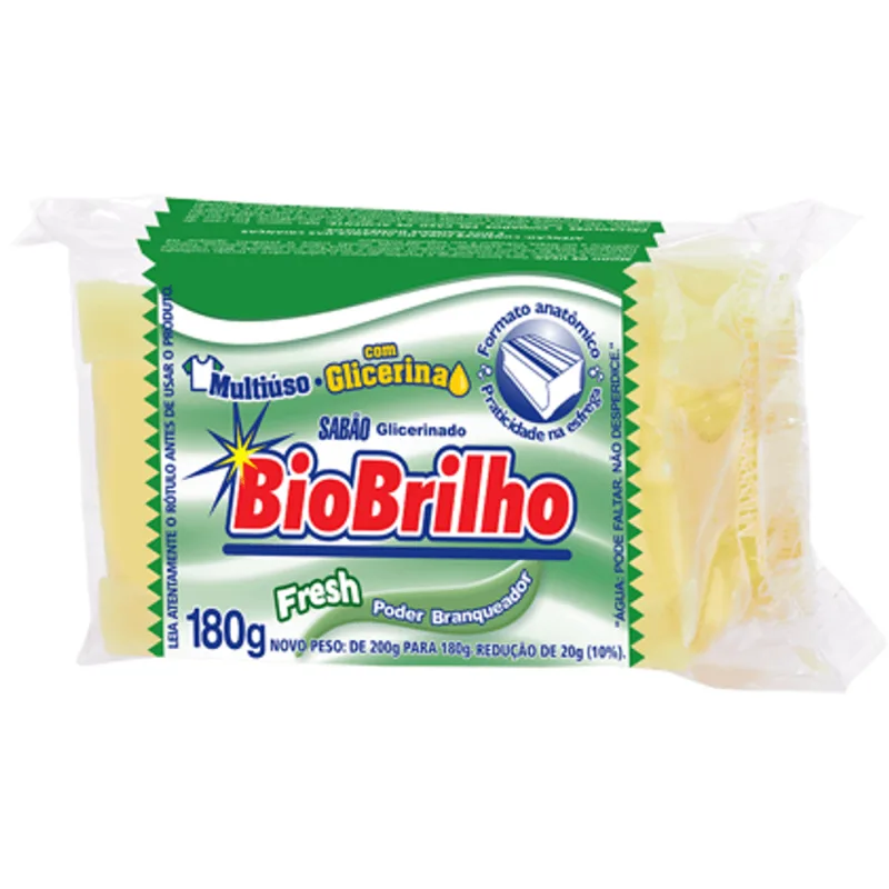 Sabão Biobrilho Glicerinado Fresh Poder Branqueador 180g