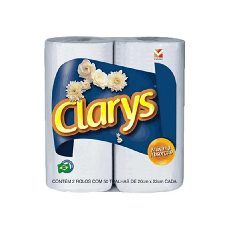 Papel Toalha Clarys Folha Dupla c/ 6 Unid