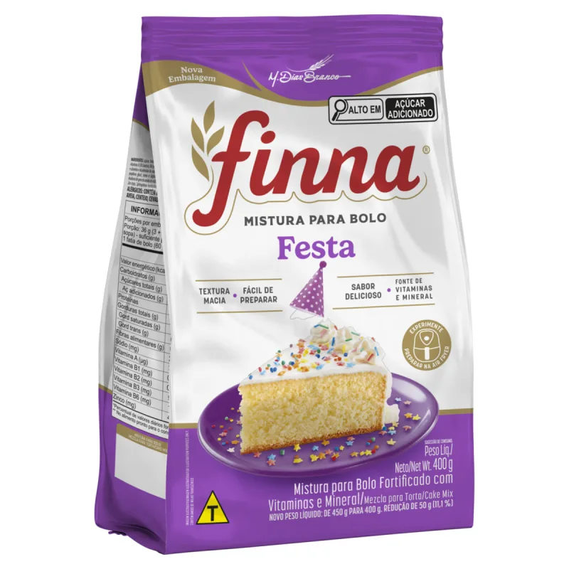 Mistura para Bolo Finna Festa 400g - Finna - Mercearia