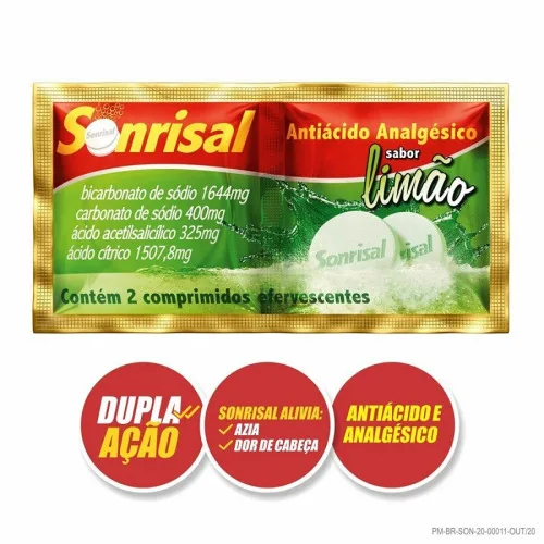 Sonrisal 325 Mg 1575 Mg 1700 Mg 400 Mg 60 Comprimidos Similar - CRISTAIS SAO MARCOS - Farmácia