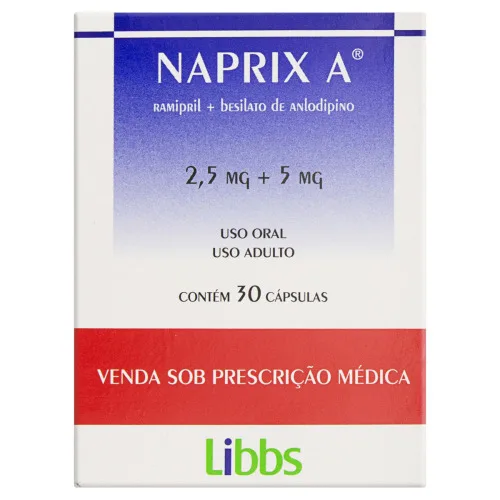 PERDA NAPRIX A 2,5+5MG CAIXA 30 CAP - LIBBS - Produtos Farmacêuticos