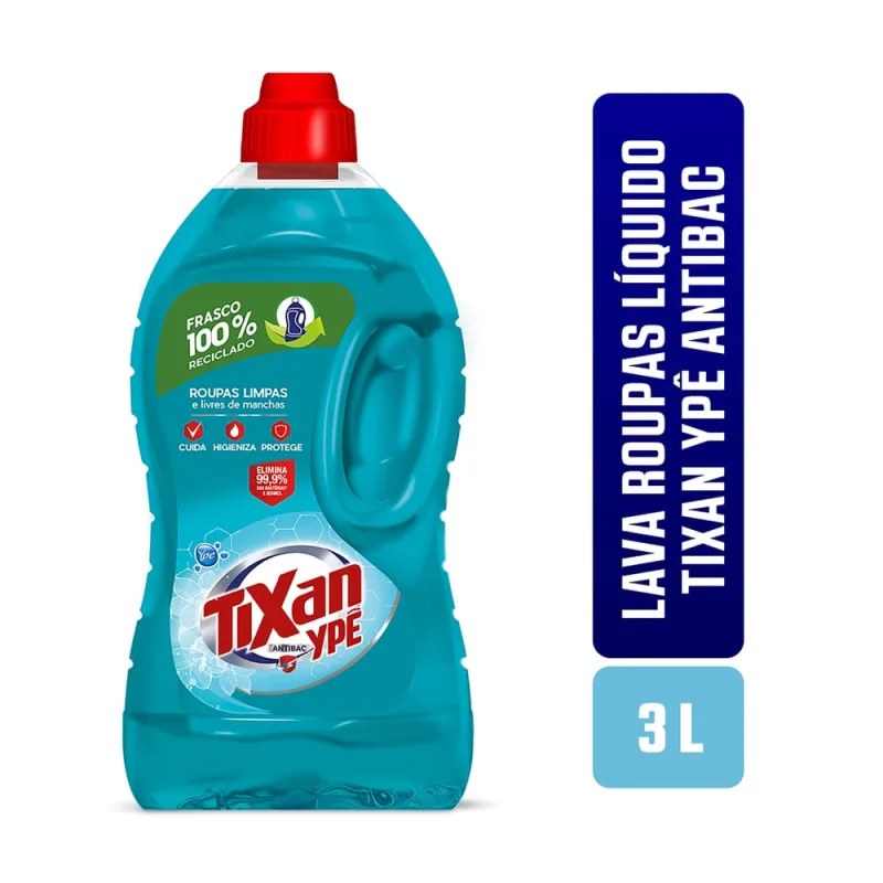 Lava Roupas Líquido Tixan Ypê Antibac Frasco 3l - YPE - Limpeza