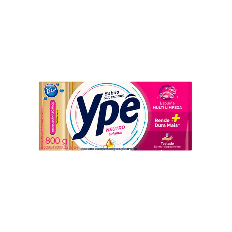 SABAO BAR YPE NEUTRO 800G - Ypê - Limpeza