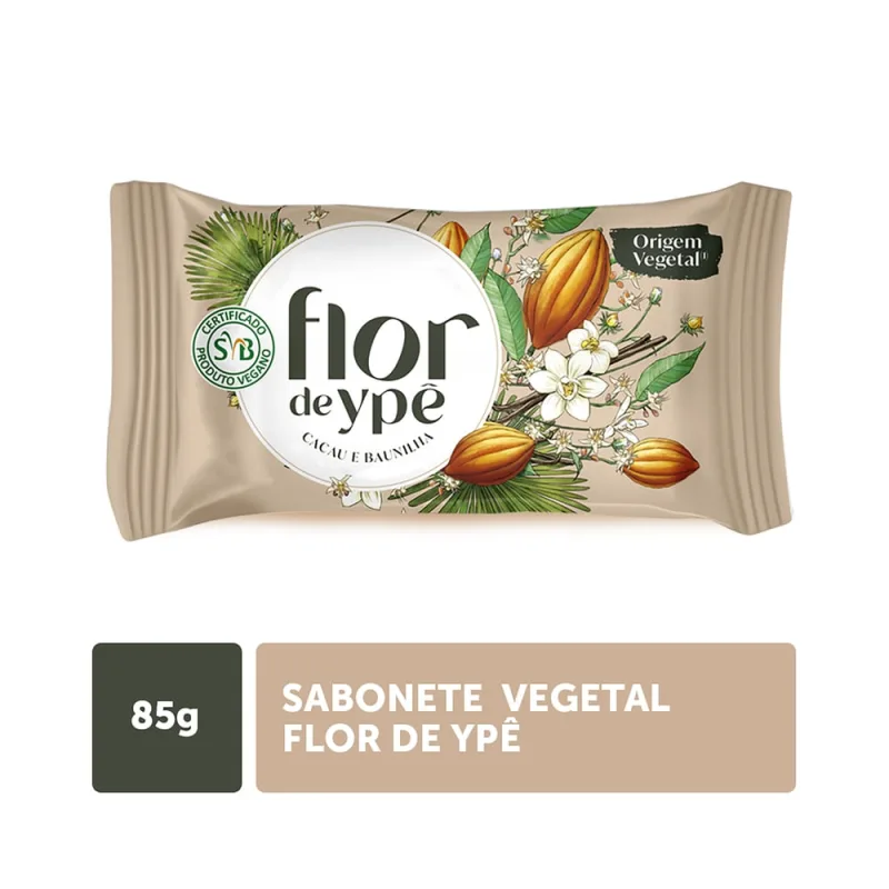 Sabonete Flor de Ypê Vegano Cacau e Baunilha 85g - Flor De Ype - Higiene E Beleza