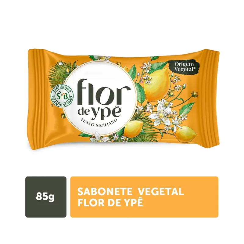 Sabonete Flor de Ypê Vegano Limão Siciliano 85g - Flor De Ype - Higiene E Beleza