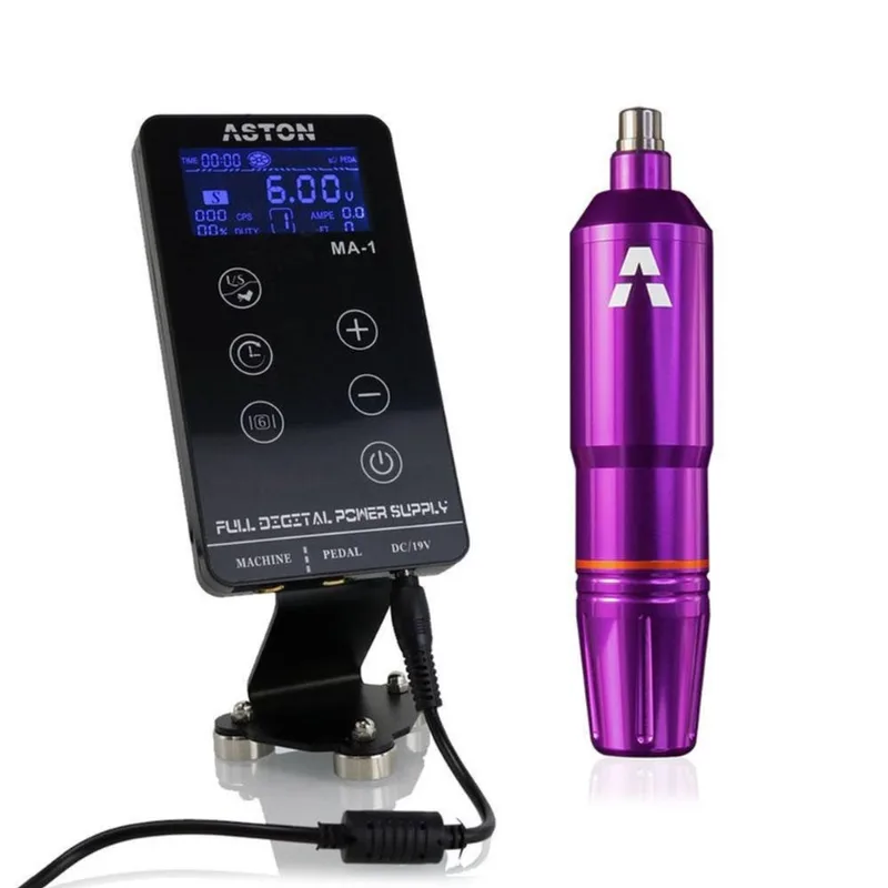 Caneta Aston Pen Folon Roxa Com Fonte Digital Ma1 Tatuagem