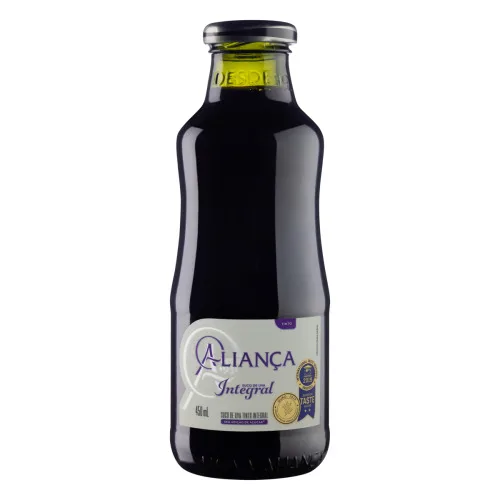 SUCO INTEGRAL UVA TINTO ALIANÇA GARRAFA 450ML - ALIANCA