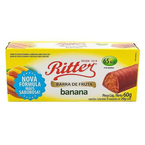 Barra De Fruta Banana Chocolate Ritter Cx 24un 20g  - RITTER