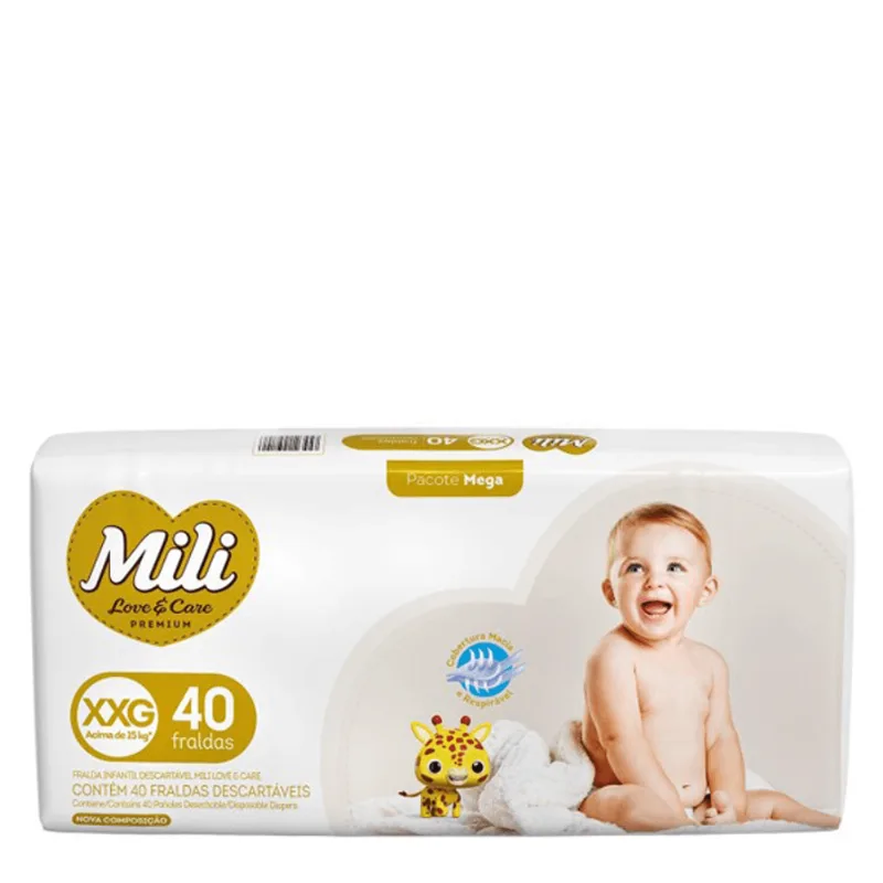 Fralda Mili Love & Care Premium XXG 56 Unidades