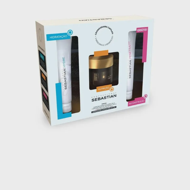 Kit Sebastian Máscaras - Penetraitt 150ml + Hydre 150ml + Dark Oil 150ml