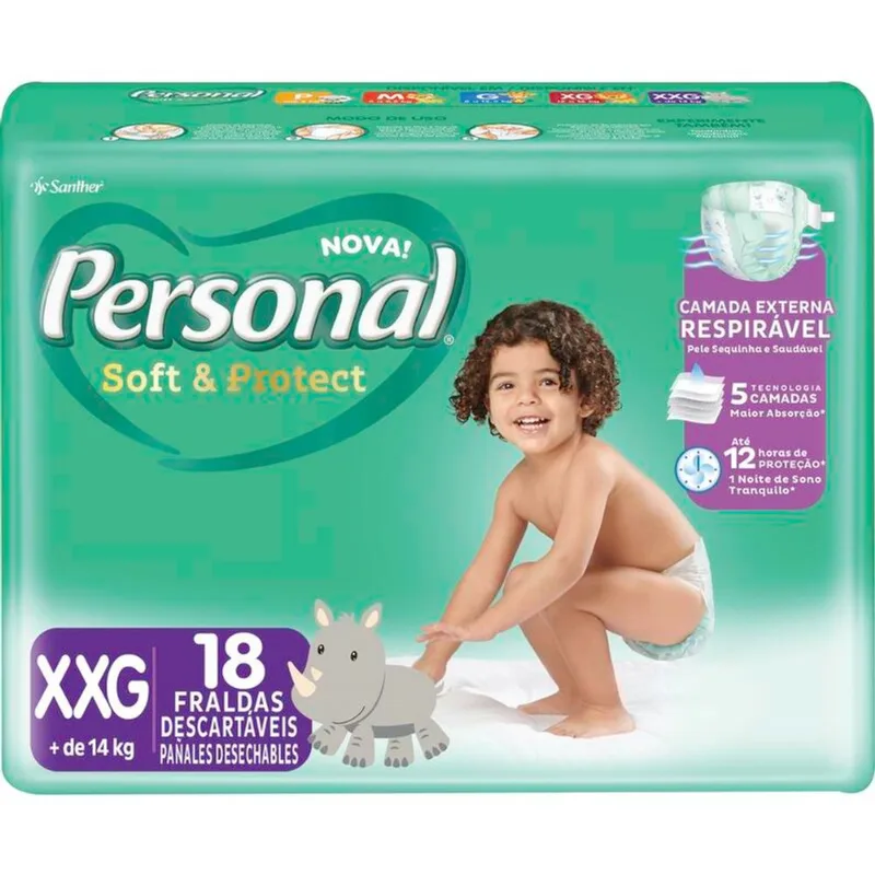Fralda Descartável Personal Jumbo XXG 18 un