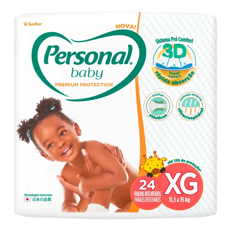 Fralda Personal Baby Premium Protection XG 24 Unidades