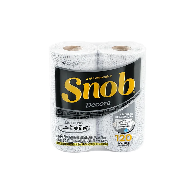 TOALHA PAPL SNOB FL DP DECO-2155 2X120FL PACOTE - Snob
