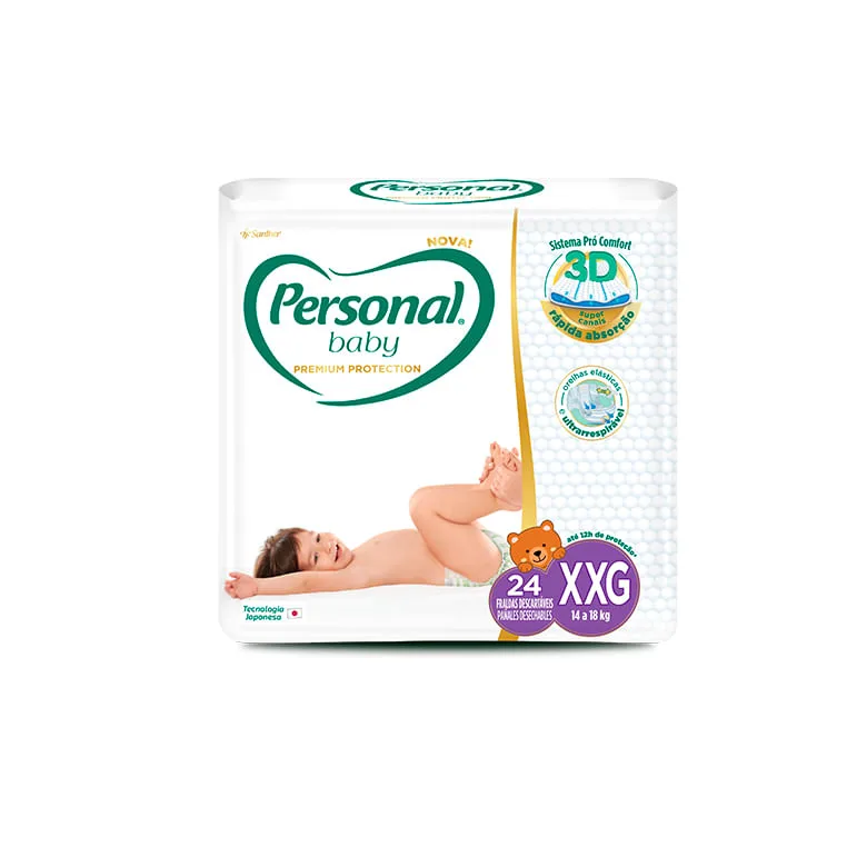 Fralda Personal Baby Premium Xxg com 24un - Personal - Higiene E Beleza