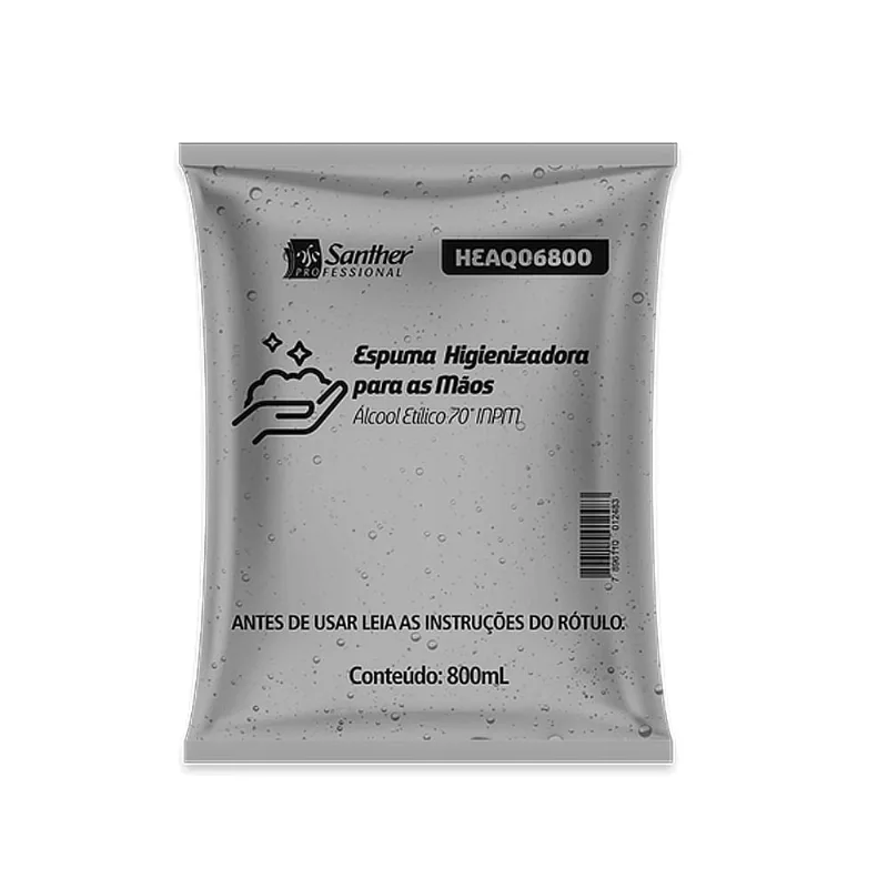 Espuma Gel Higienizadora Álcool 70º 800mL HEAQ06800 Santher