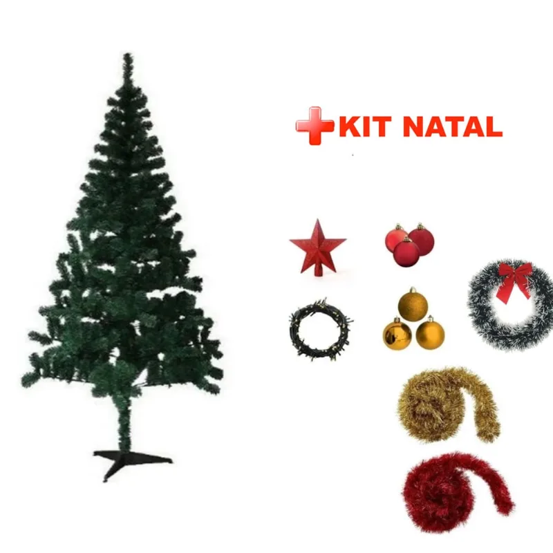 Árvore De Natal Pinheiro Grande 1,80 Cm 320 Galhos 7 Itens