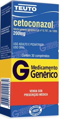 Cetoconazol 200 Mg 30 Comprimidos Teuto Genérico - GENÉRICO - Farmácia