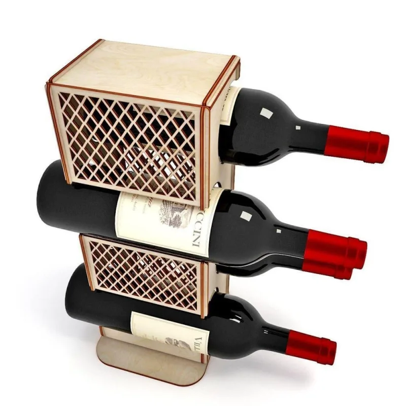 Mini Adega para 4 Garrafas em MDF 4L Organizador de Vinhos Lenobre - OUTRAS - Agro
