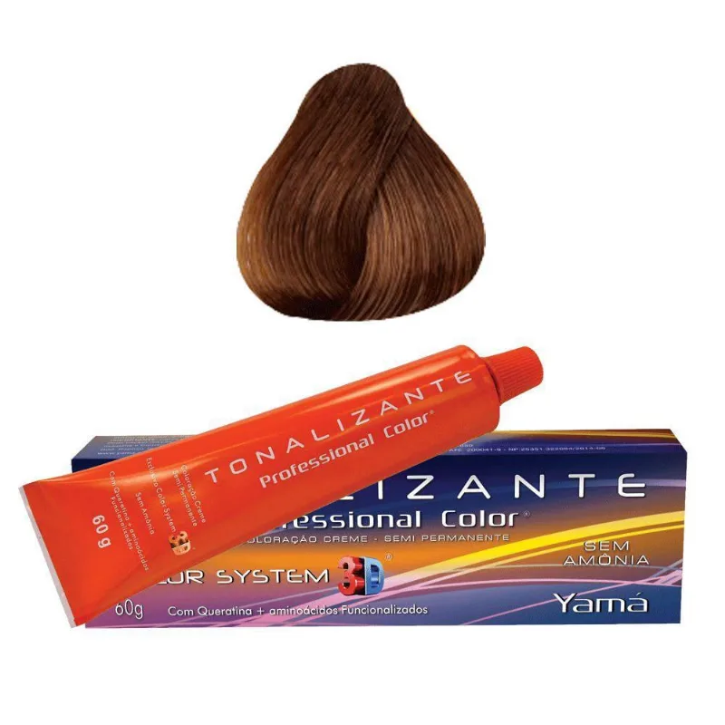 Tonalizante Cor 3D Sem Amônia 60g Yamá 6.7 Louro Escuro Chocolate Profissional Tonalizante Professional n. 6.7 Louro Escuro Chocolate Yamá
