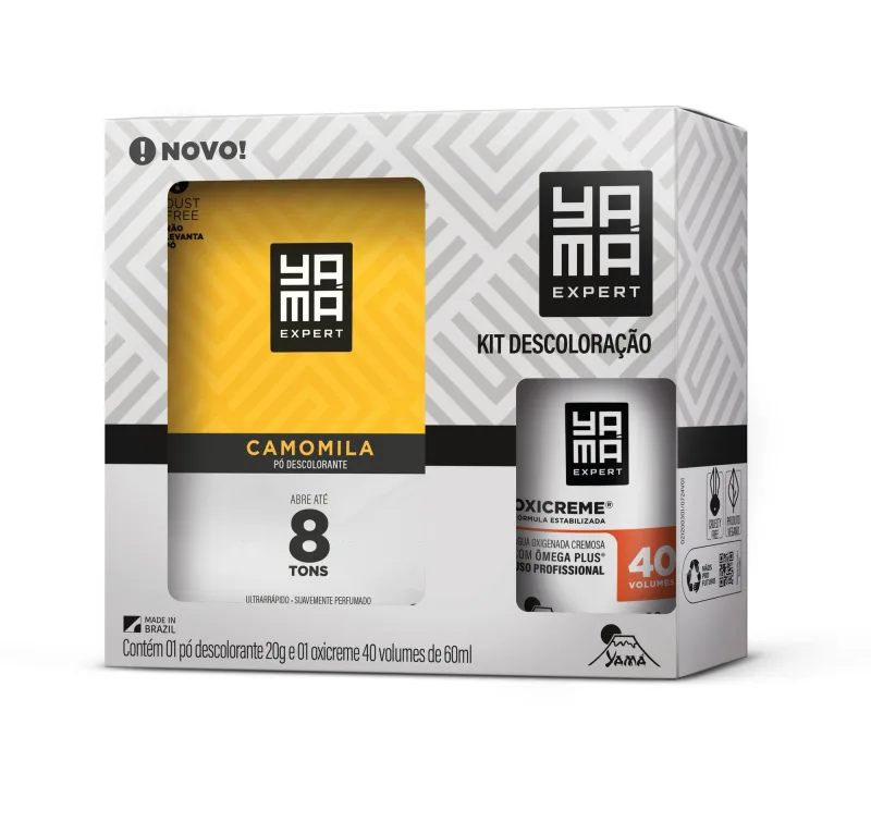 Kit Clareador Yama Camomila Pó Descolorante 20g + Oxicreme 40 Volumes 60ml - Yama - Dermo E Beleza
